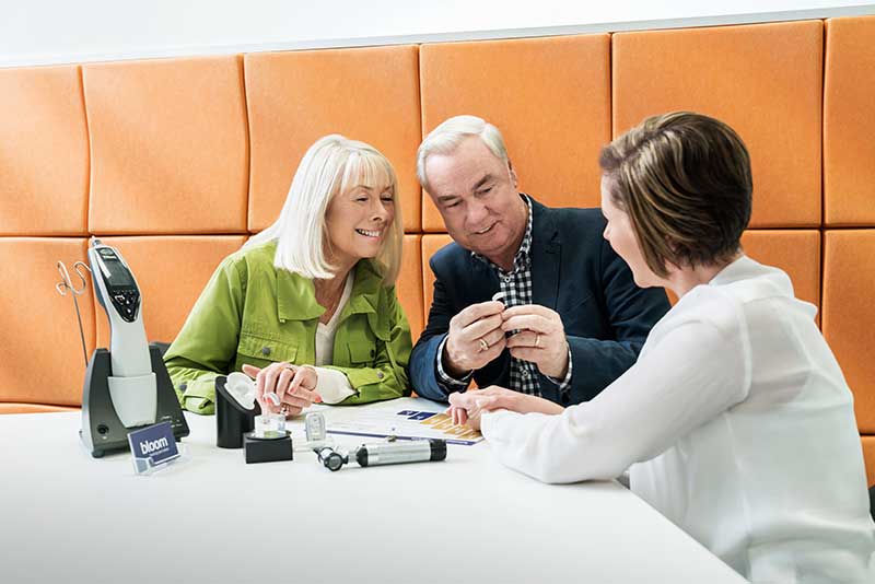 Couple in a hearing clinic